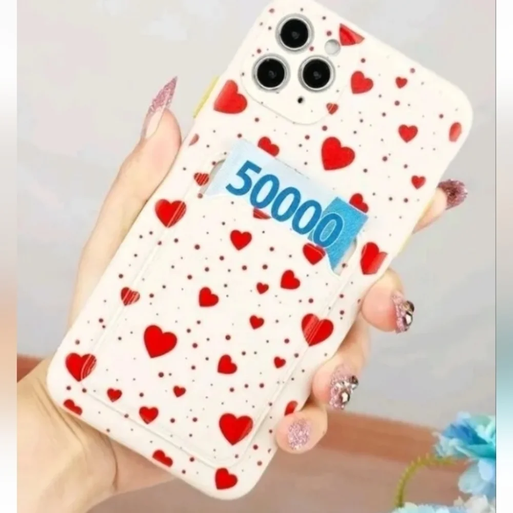 HEART Pattern Card Slot Phone Case iPhone 13 Pro new